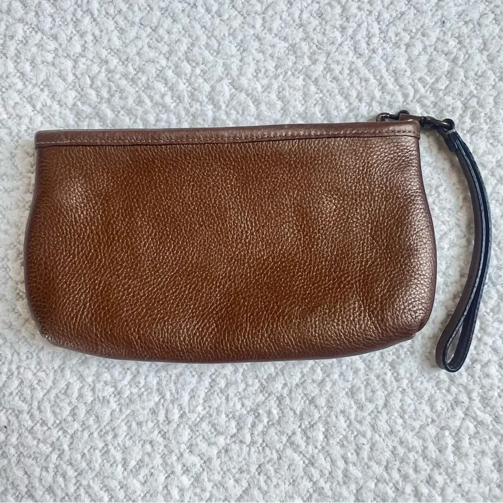 Coach Bronze Copper Madison Pebbled Leather Clutch Wristlet 43225 No Hang Tag - Picture 5 of 13